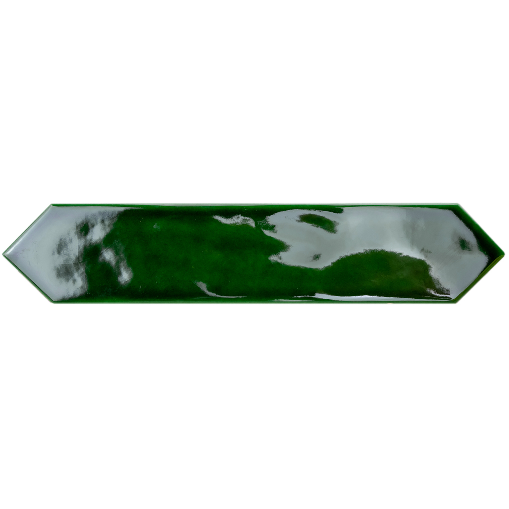 Rustic Wandtegel Spike 5x25cm Spike Glossy Copper Green